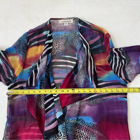 Caroline Rose Open Front Kimono Lightweight Semi-Sheer Cardigan Size M - Picture 5 of 7
